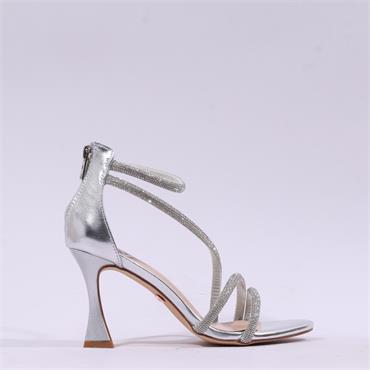 Una Healy Centrefold Rear Zip High Heel - Chrome